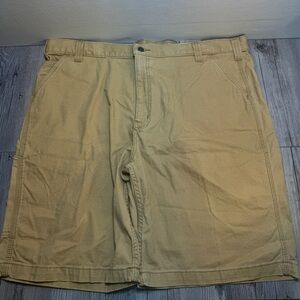 NEW Carhartt Carpenter Shorts Men's 42 Tan Relaxed Fit Canvas Durable Work Wear